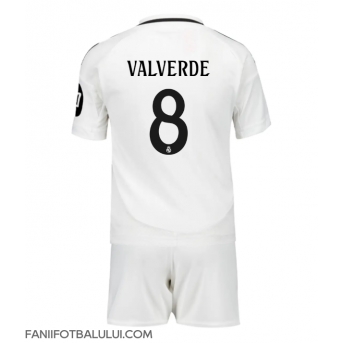 Real Madrid Federico Valverde #8 Echipament de Fotbal Replică 2024-25 Copii Acasa (+ Șorturi)